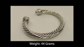 Authentic David Yurman Cable Classic Bracelet Pave Diamonds 7mm