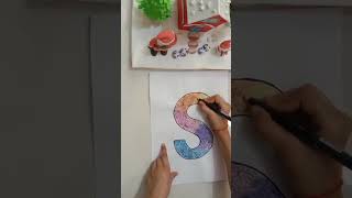 alphabet letter S mandala art 🎨❤️❣️😍 #shortvideo #art#meditative mandala art