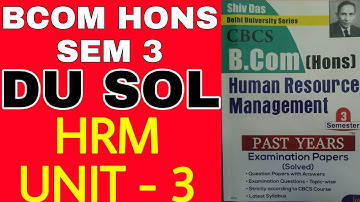 performance appraisal unit 3 du sol bcom hons sem3 human resource management | performance appraisal
