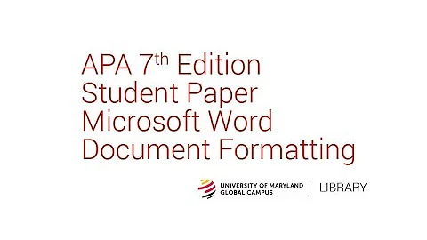 APA Paper Formatting (7th Edition)