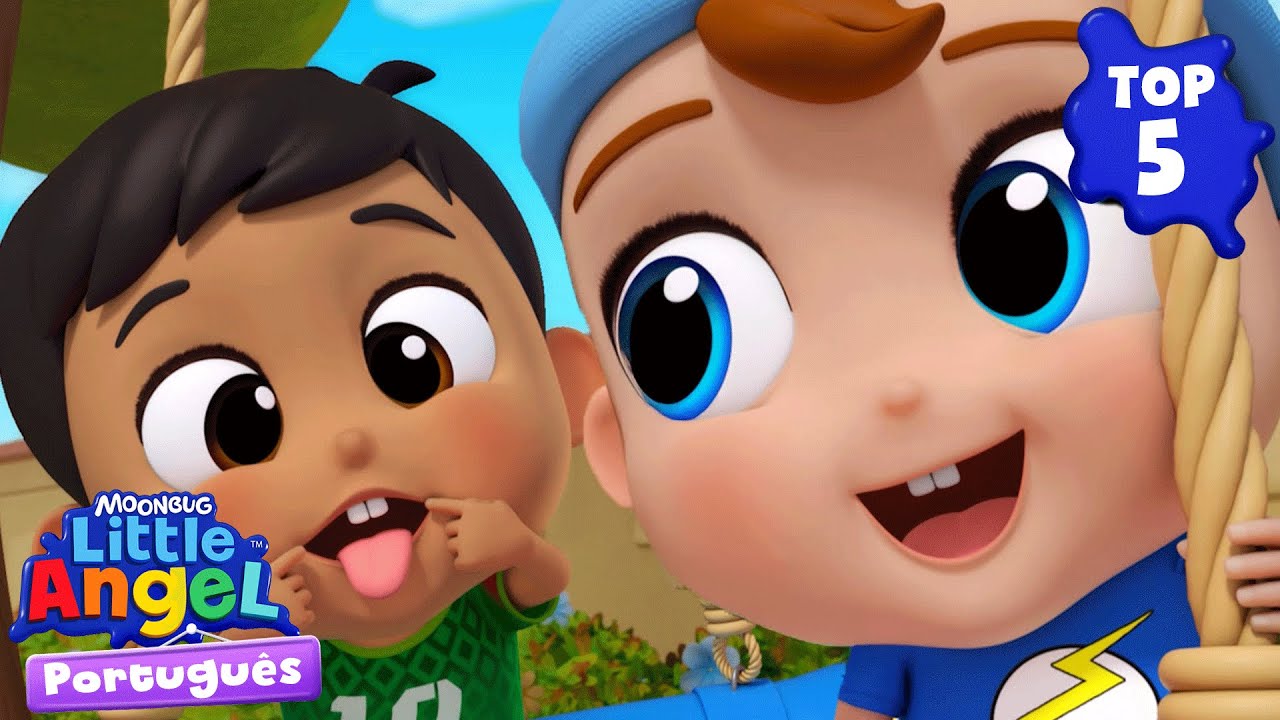 Top 5  canções com os amiguinhos ❤️  Little Angel Brasil | Músicas Infantis em Português