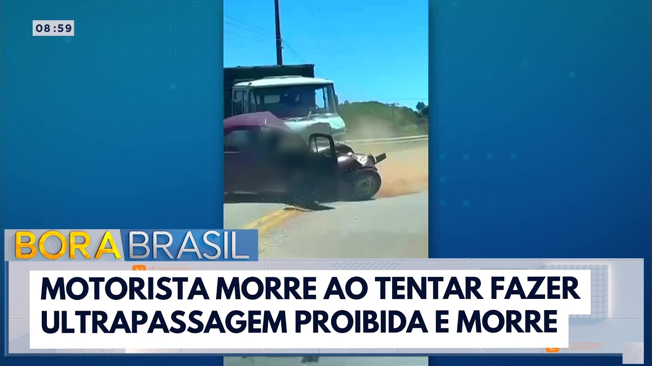 Motorista tenta fazer ultrapassagem proibida e morre após colidir com caminhão