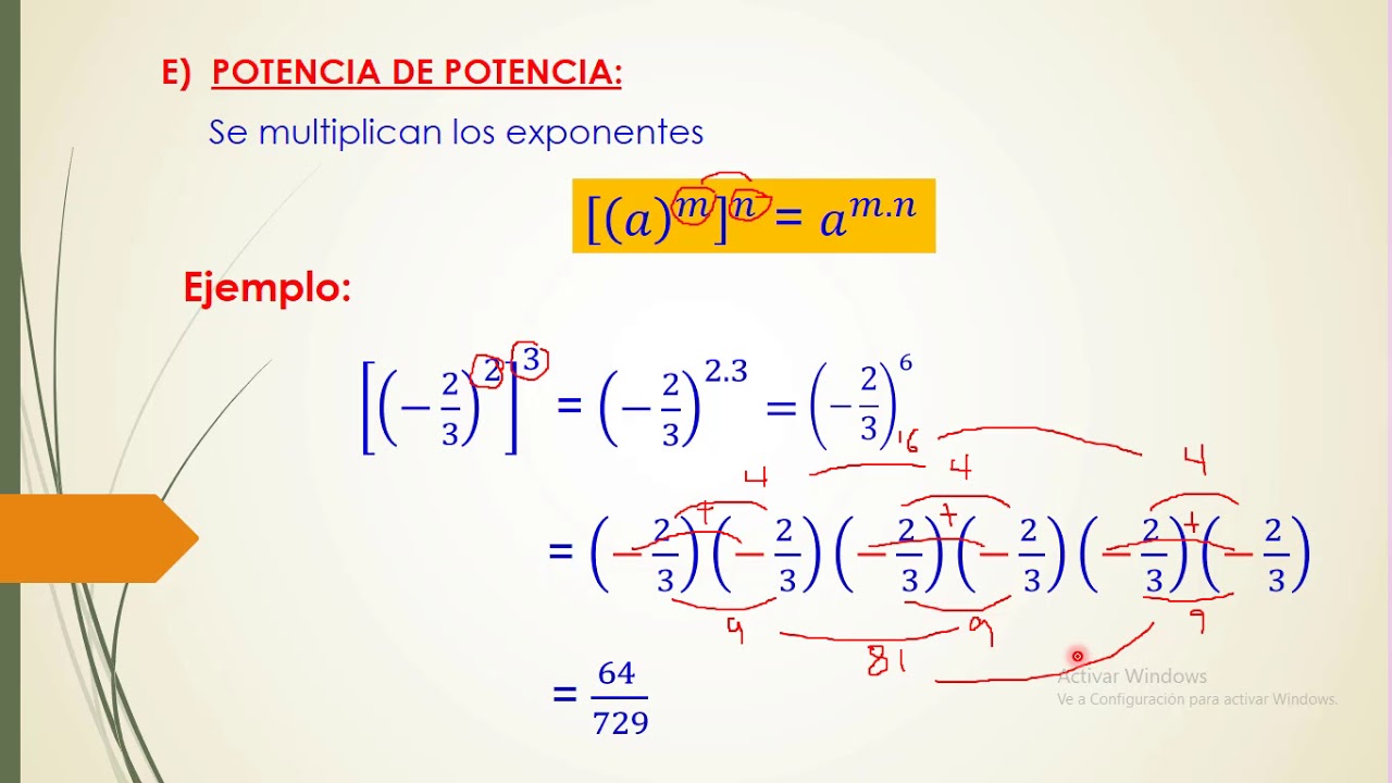 POTENCIACION Y RADICACION DE FRACCIONES MATEMATICA - YouTube