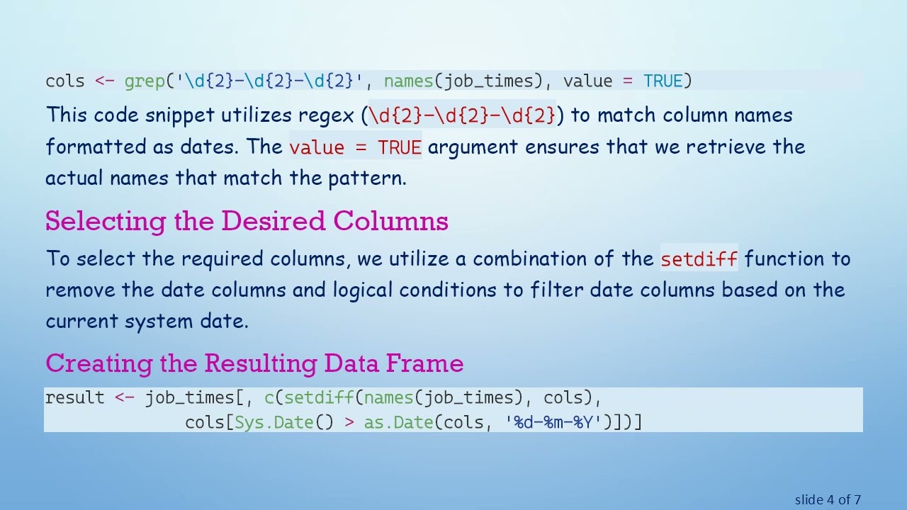 How to Select Columns with Names as Dates Using dplyr in R