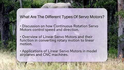 What Are The Different Types Of Servo Motors? - LearnToDIY360.com