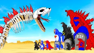 Rescue GODZILLA & KONG From GIANT GHOST PYTHON: The Battle Against Digestive System  FUNNY CARTOON