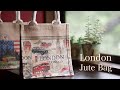 【DIY/デコパージュ/ペーパークラフト/ハンドメイド】ロンドンの無印良品ジュートバッグ [London Jute Bag] Decoupage Handmade