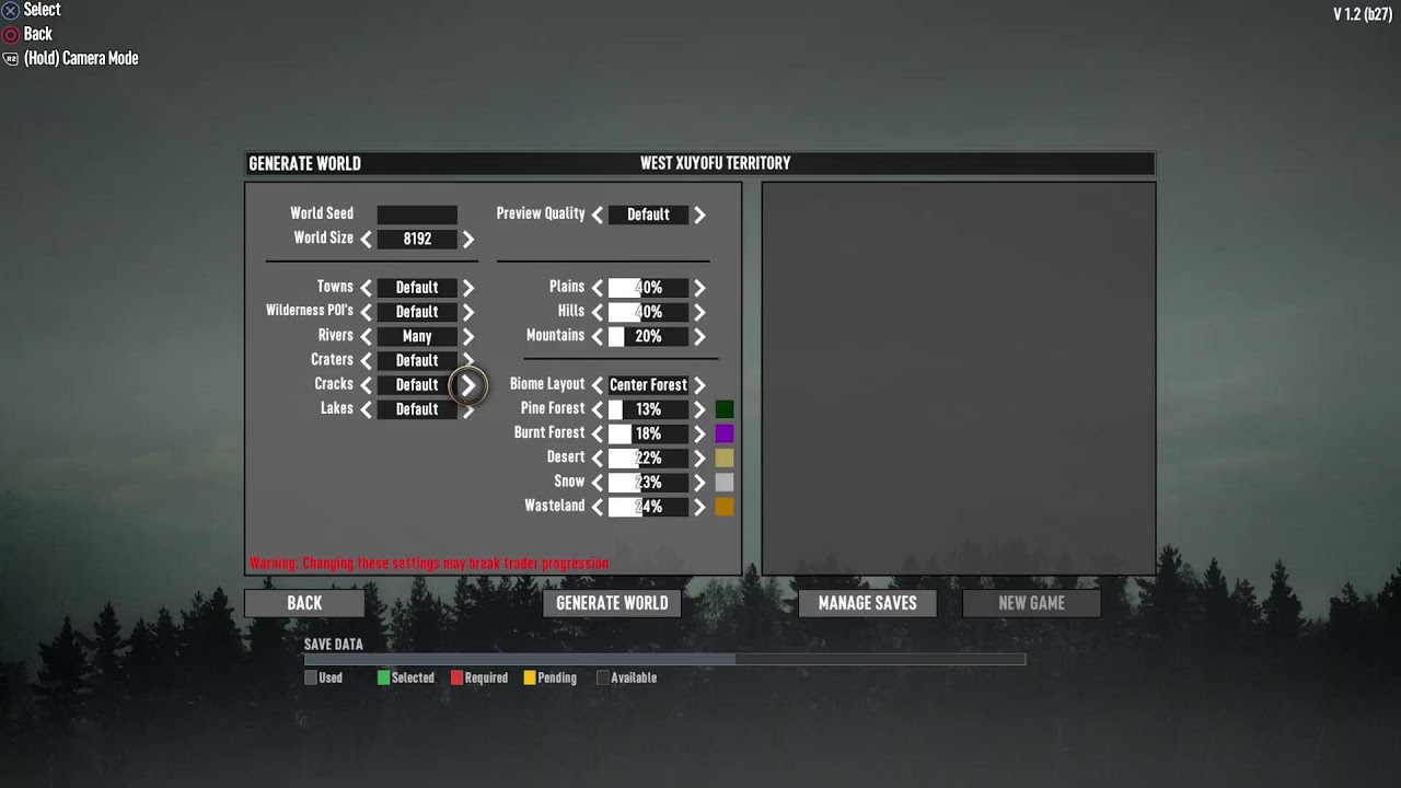 7 Days To Die -- v 1.2 Firstlook. Random World Generator (RWG).