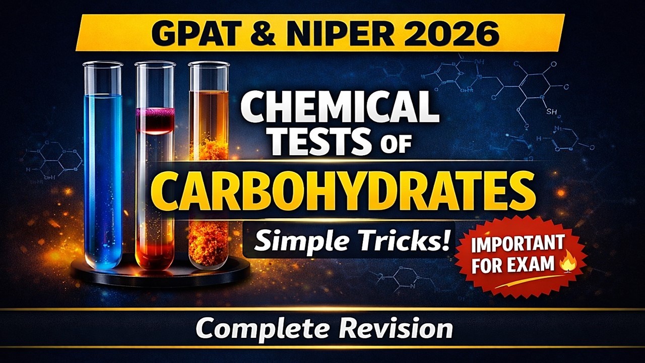 Chemical Tests of Carbohydrates Simple Tricks | GPAT & NIPER 2026 | Complete One Shot Revision