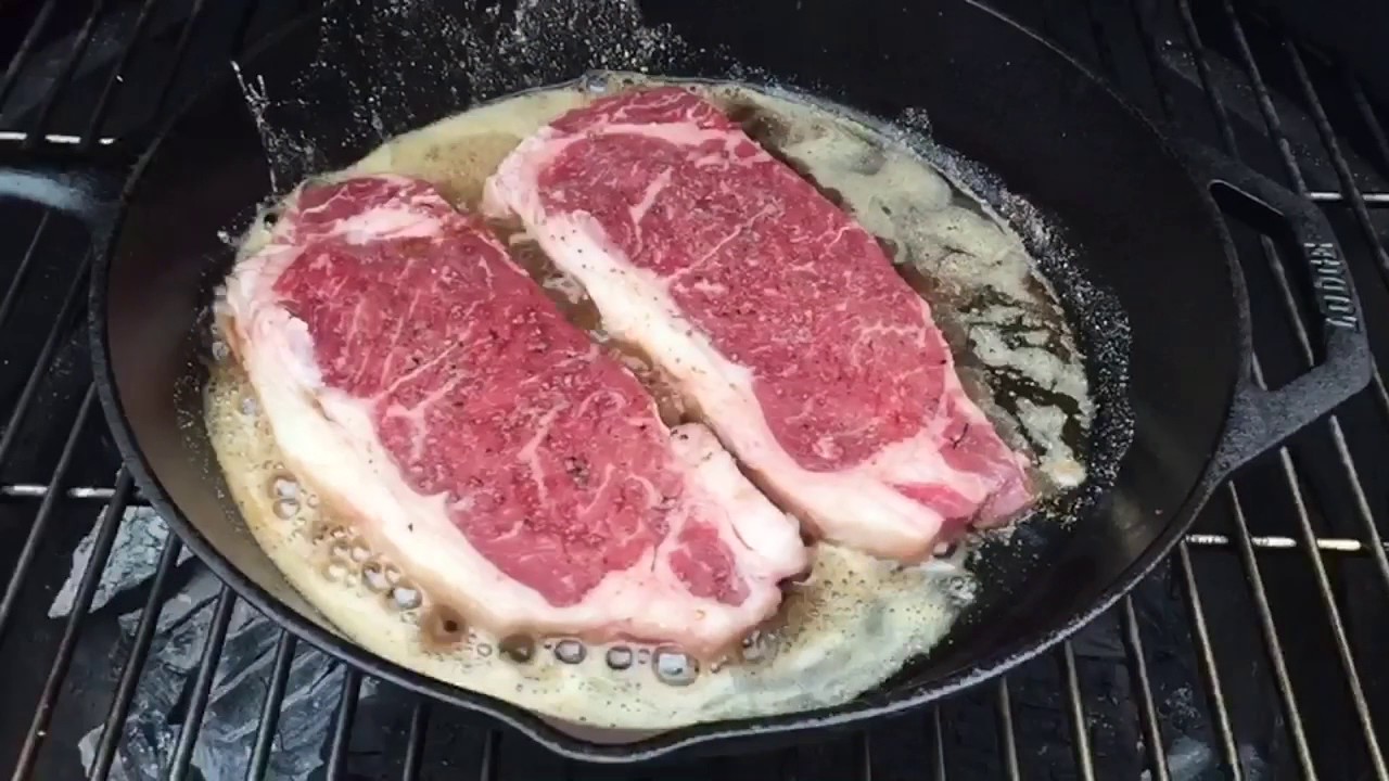New York Strip butter & garlic - YouTube