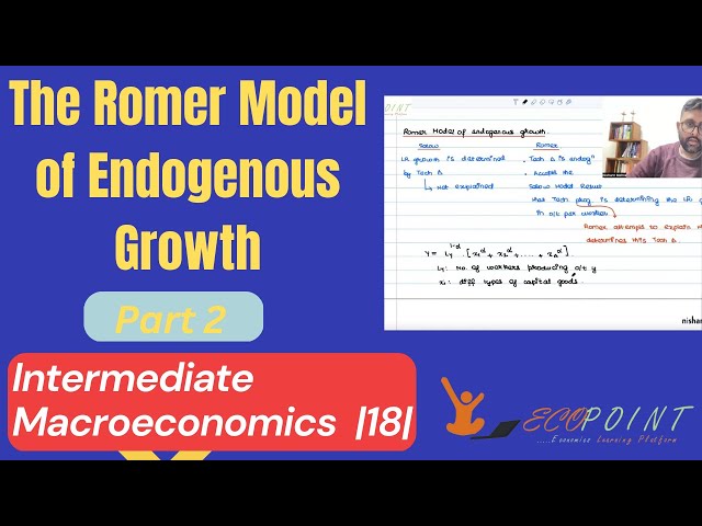 The Romer Model of Economic Growth | Part 2 | | Endogenous Technological Progress | 18 |