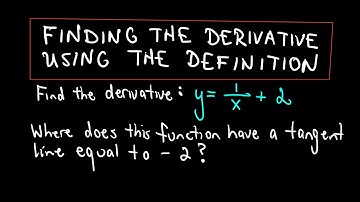 Finding the Derivative Using the Definition : Reciprocal Function 1/x
