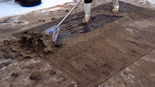 $18,000 Mansion Rug Buried Under Mud – One Scrape Changed Everything | Carpet Cleaning ASMR