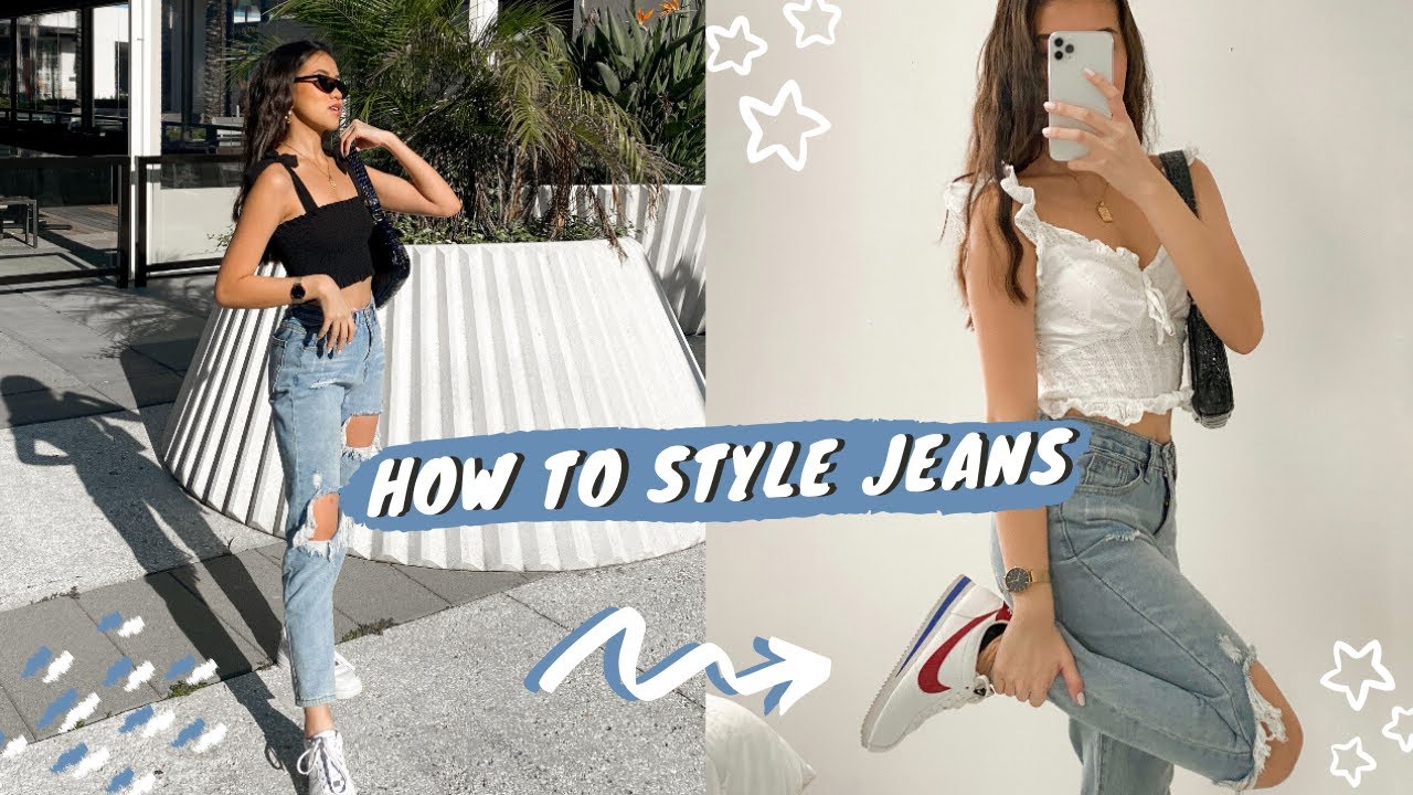 HOW TO STYLE BLUE JEANS (10+ ways) - YouTube