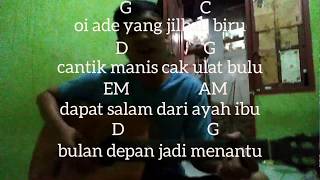 ADE BERJILBAB BIRU (LIRIK DAN KUNCI GITAR) cover by Asmaull Husna