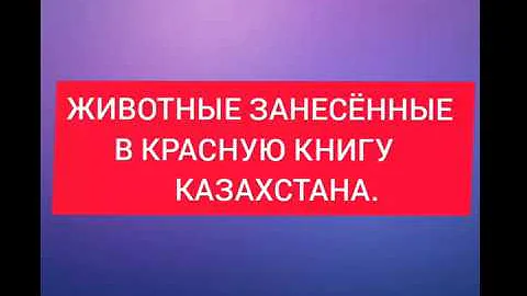 Животные занесённные в красную книгу КАЗАХСТАНА📖📖📖🦁🦁🦁