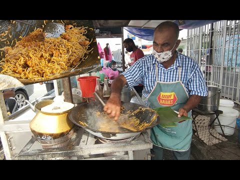 香蕉叶炭火印度炒面RM4槟城街头美食便宜美味 Penang Street Food Charcoal Flame Mee Goreng