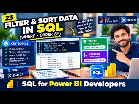 How to Filter & Sort Data in SQL (WHERE / ORDER BY)✔️ Video 23/30 #sqlserver #powerbi #SqlForPowerBI