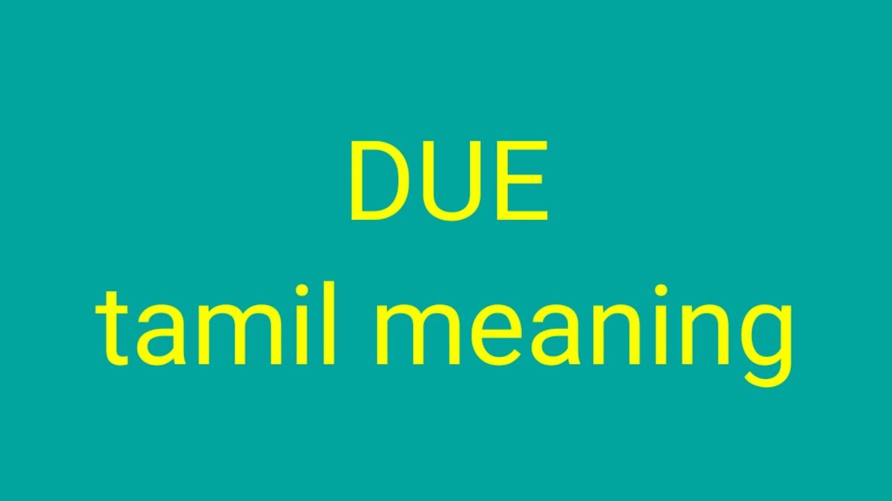 Due Tamil Meaning Sasikumar Youtube