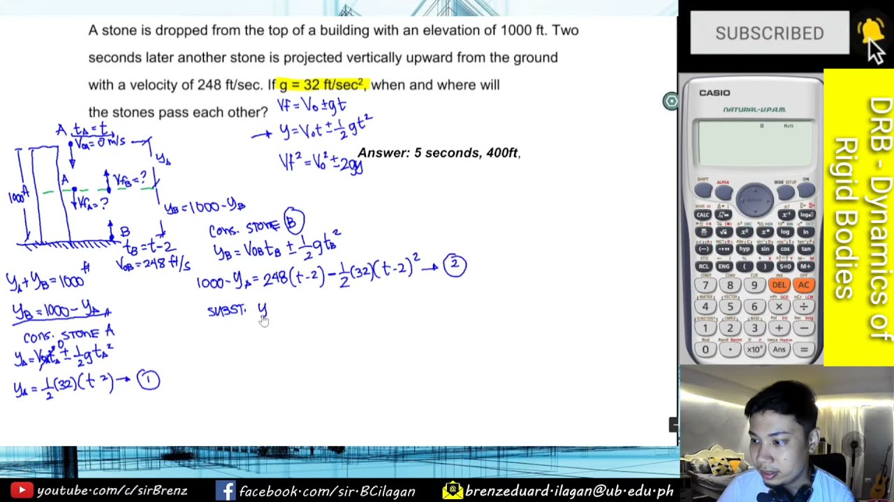 Dynamics of Rigid Bodies - Freefall Bodies