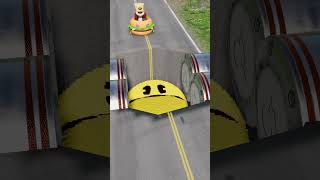 Skibidi Toilet Weird Cars Driving on 4 Bollard Bridge Not to Fall into Pac-Man | BeamNG.Drive