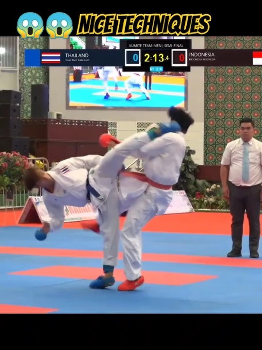 Amazing Karate Techniques | Asean University Games 2024 | Thailand vs Indonesia #shorts #karate #wkf
