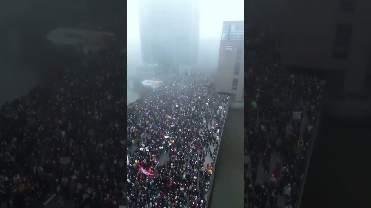 DRONE VIEWS OF 80,000 PEOPLE IN HAMBURG 
