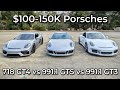 2016 Porsche 911 GTS vs 2015 Porsche 911 GT3 vs 2021 Porsche Cayman GT4 - Head to Head Review!