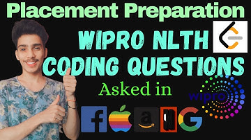 Wipro NLTH Coding Questions in Python | Wipro Coding Preparation | Wipro NLTH Registration 2021