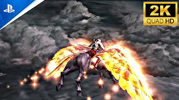 GOD OF WAR 2 Remastered - Kratos Rides The Pegasus & Kills Dark Griffin [2K 60FPS]