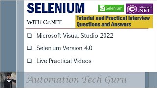 Full Selenium with C#.NET |Tutorial and Practical Interview Questions and Answers |Live Practical Example Update