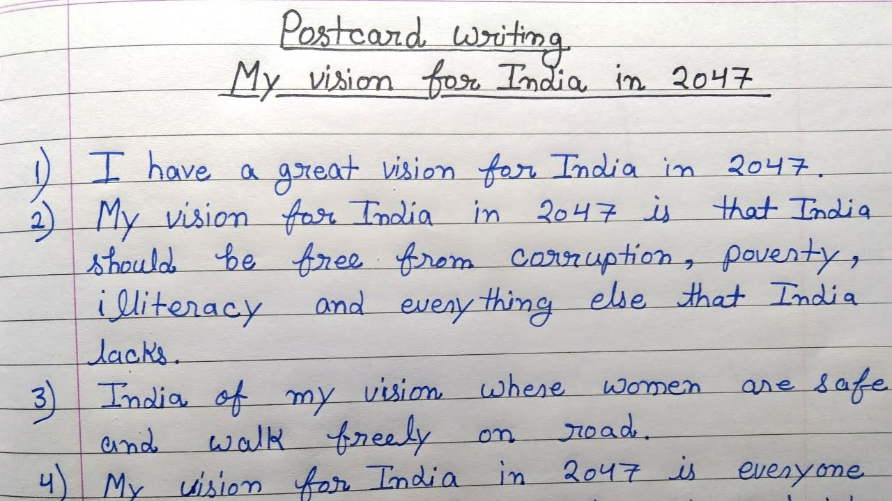 My Vision For India In 2047 Post Writing 10 Lines Essay On My Vision 