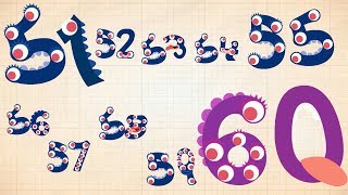 Endless Numbers - Learn to Count from 51 to 60 & Simple Addition With the Adorable Endless Monsters