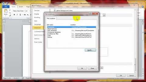 change default save location word2010
