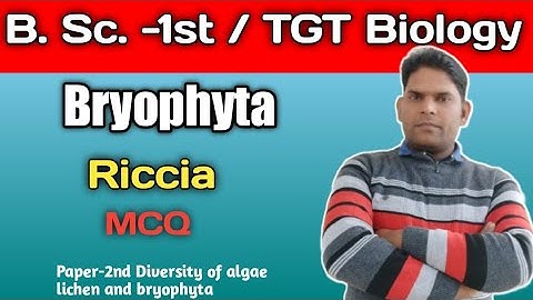 Riccia:Most important MCQ||Bryophyta||B Sc 1st Year||TGT Biology||Botany||