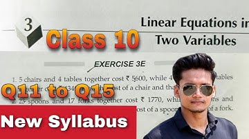 Class 10 Ex 3E Q11 to Q16 Linear Equations in two Variables RS Aggarwal   CBSE | New Syllabus