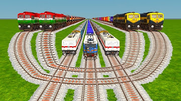 ALL TRAINS PASSING BY ROUND CIRCLE ZIGZAG RAILROAD TRACKS RISKY RAILROAD TRACKS | Beamng Drive Crash