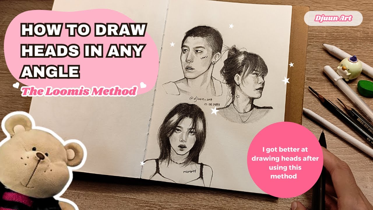 How to Draw Heads with LOOMIS METHOD 🏻🍵 pencil sketch tutorial - YouTube