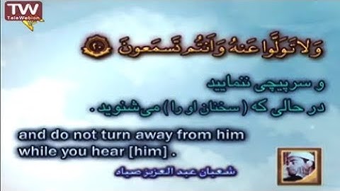 الأنفال 20-41 من روائع تلاوات الشيخ شعبان عبد العزيز الصياد