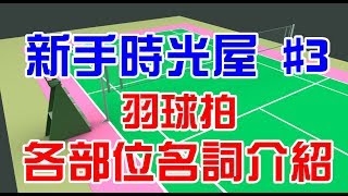 【小轟】新手時光屋#3 羽球拍各部位名詞介紹