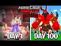 Baby Shark - I Survived 100 DAYS as a DEMON in HARDCORE Minecraft - Animation!