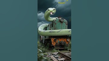 Green python circling above locomotive in amazon forest #shorts #python #amazon #nature #discovery