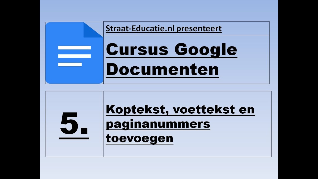 NL Google Documenten 5 Koptekst Voettekst En Paginanummer nl google documenten 5 koptekst voettekst en paginanummer