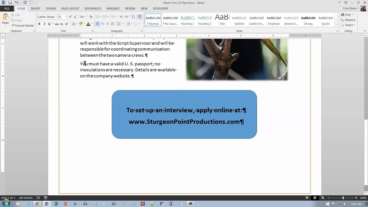 word 2013 go project 1a part 2 of 2 youtube 1a flyer