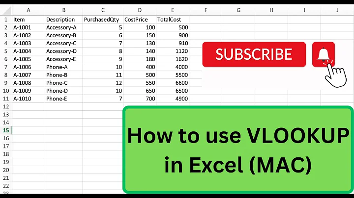 How to use VLOOKUP in Excel (MAC)