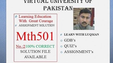 mth 501 asignment 2 solution fall 2022
