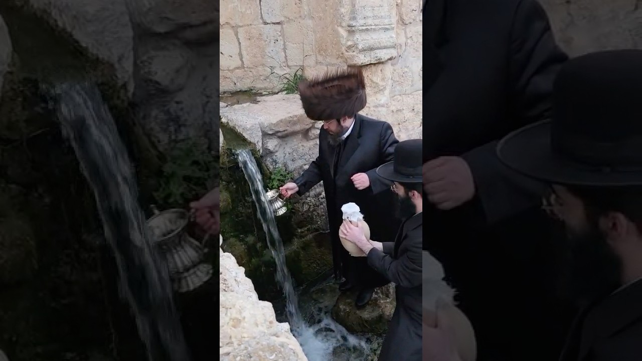 הגה״צ ראש ישיבת שומרי אמונים שליט״א בשאיבת מים שלנו ערב פסח תשפ״ו