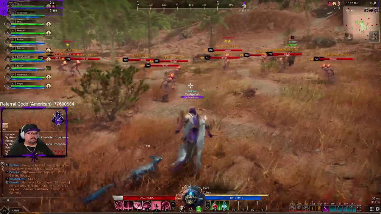 Leveling from 87 to who knows. Grinding hard today. Referral code by webcam.