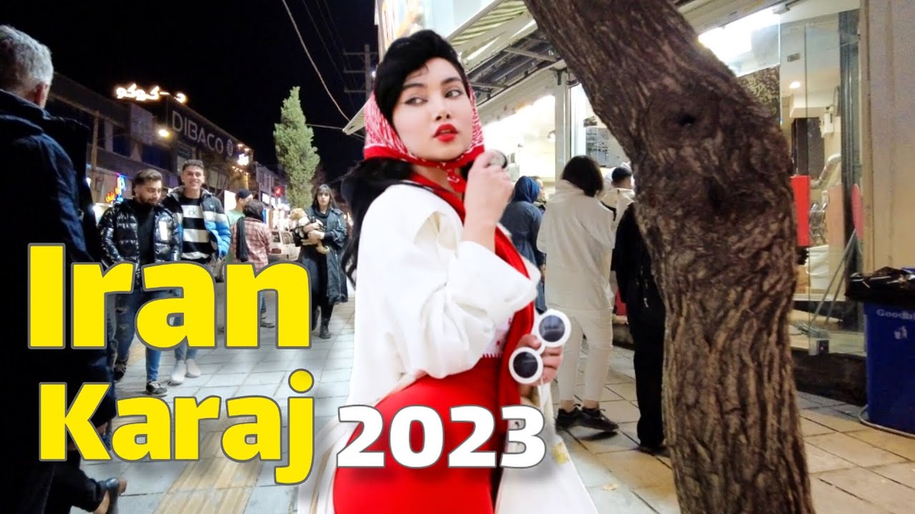 iran 2023 Night walk in karaj, shahid Beheshti Street