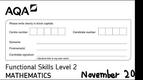 Functional Skills Maths L2 Nov2021 AQA